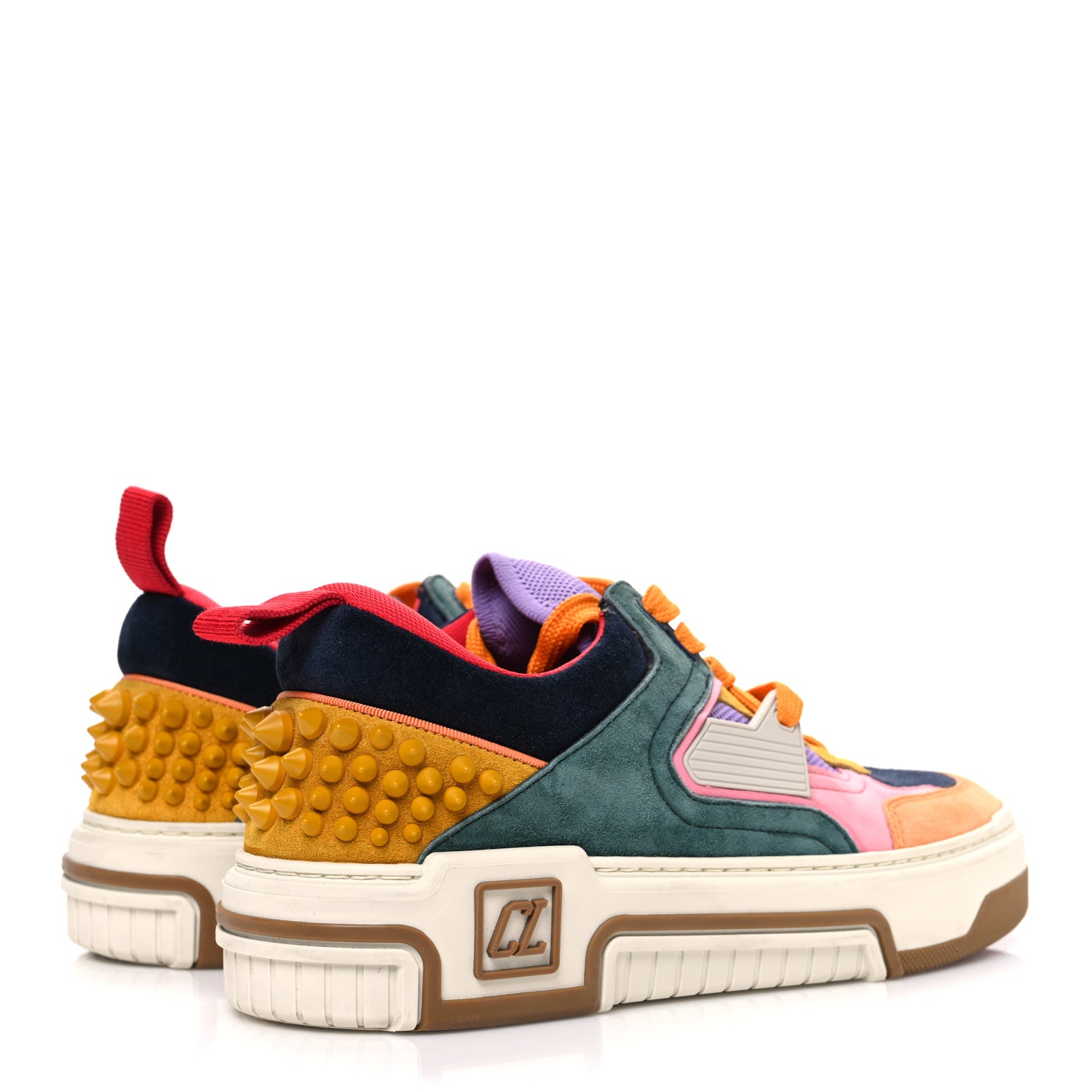 Christian Louboutin Calfskin Suede Spike Astroloubi Donna Low Top Sneakers 38 Multicolor 5 of 8