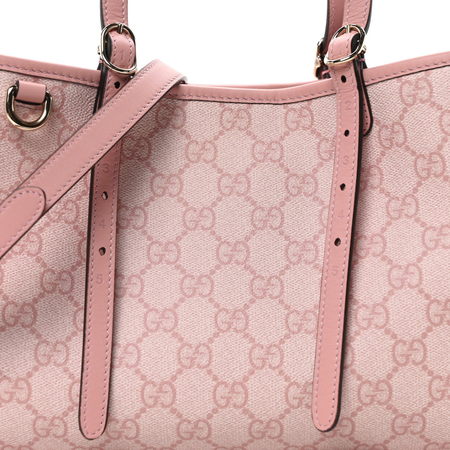 Gucci GG Supreme Monogram Emblem Medium Tote Bag Light Pink 7 of 9
