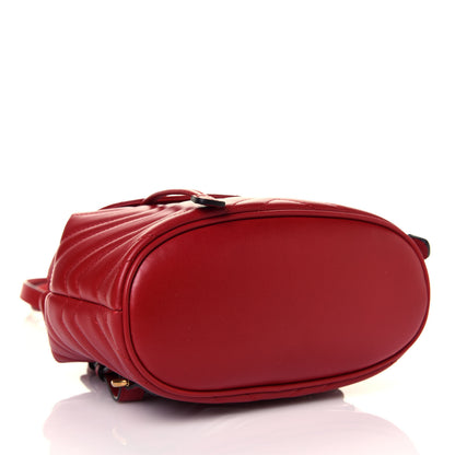 Gucci Calfskin Matelasse GG Marmont Flap Backpack Hibiscus Red 6 of 19