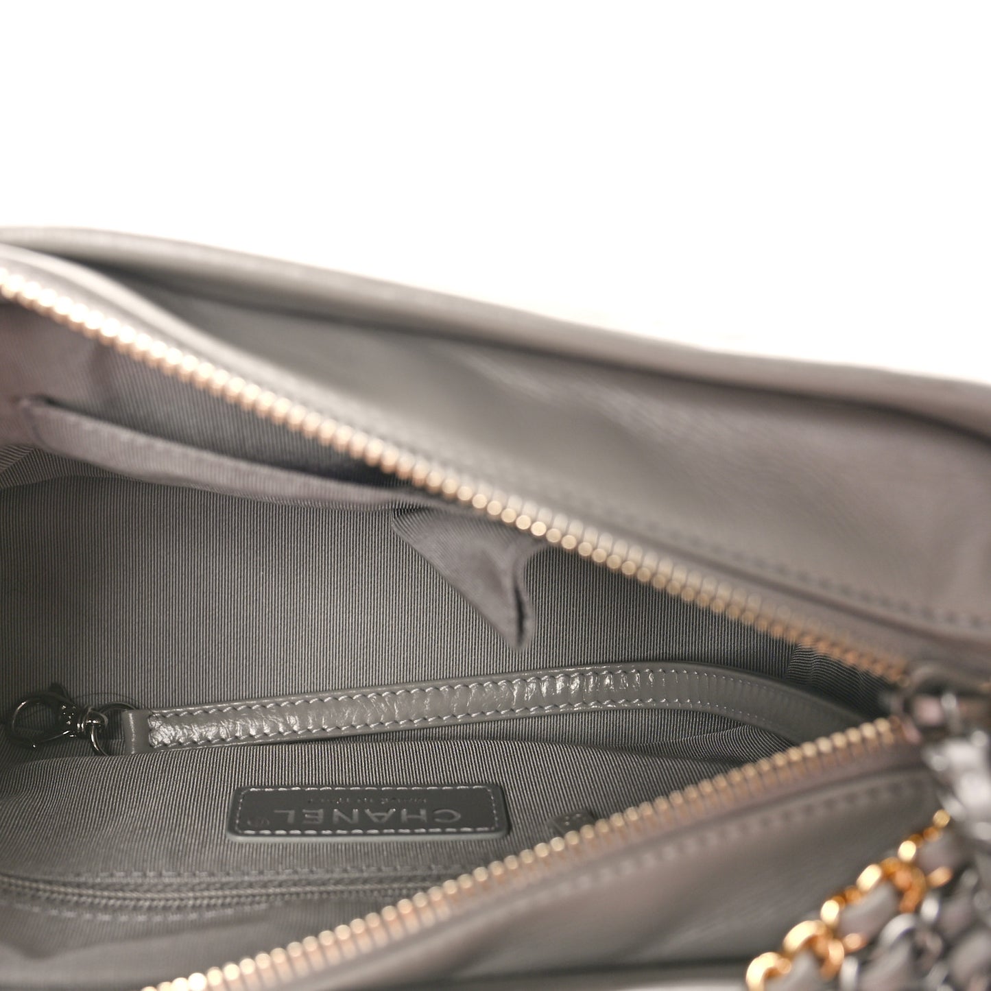 Aged Calfskin Quilted Small Gabrielle Hobo Grey