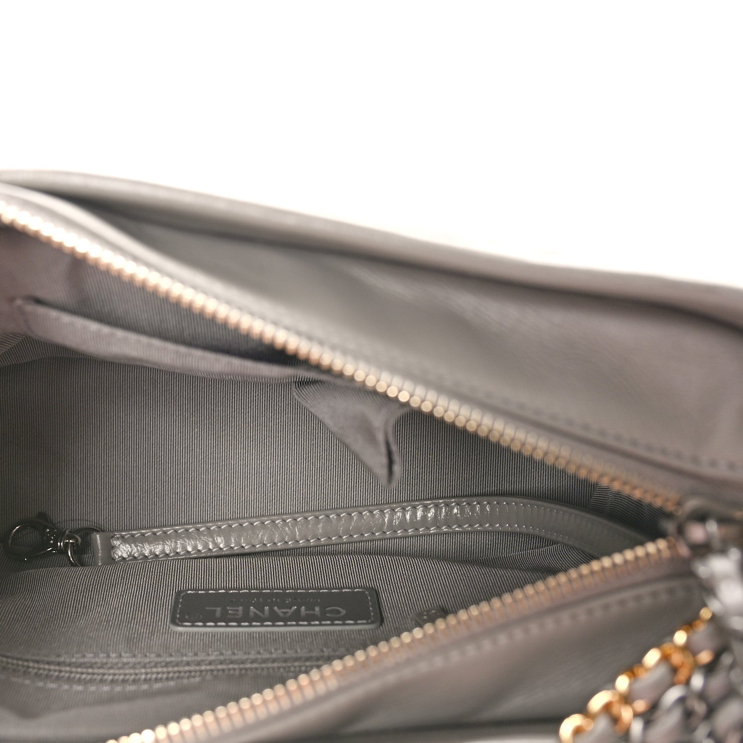 Chanel Aged Calfskin Quilted Small Gabrielle Hobo Grey 5 of 9