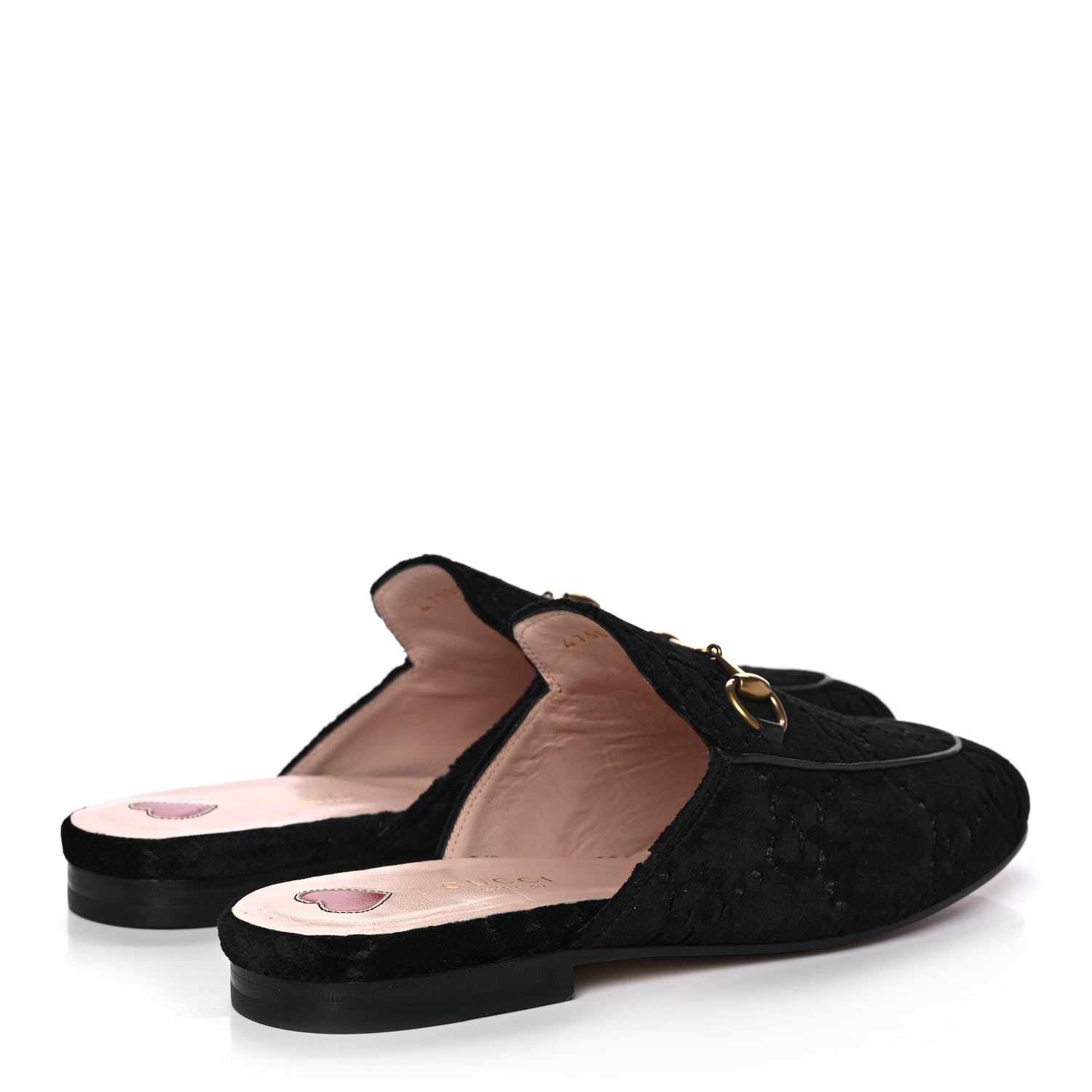 Gucci Velvet GG Monogram Womens Princetown Slippers 37 Black 4 of 9