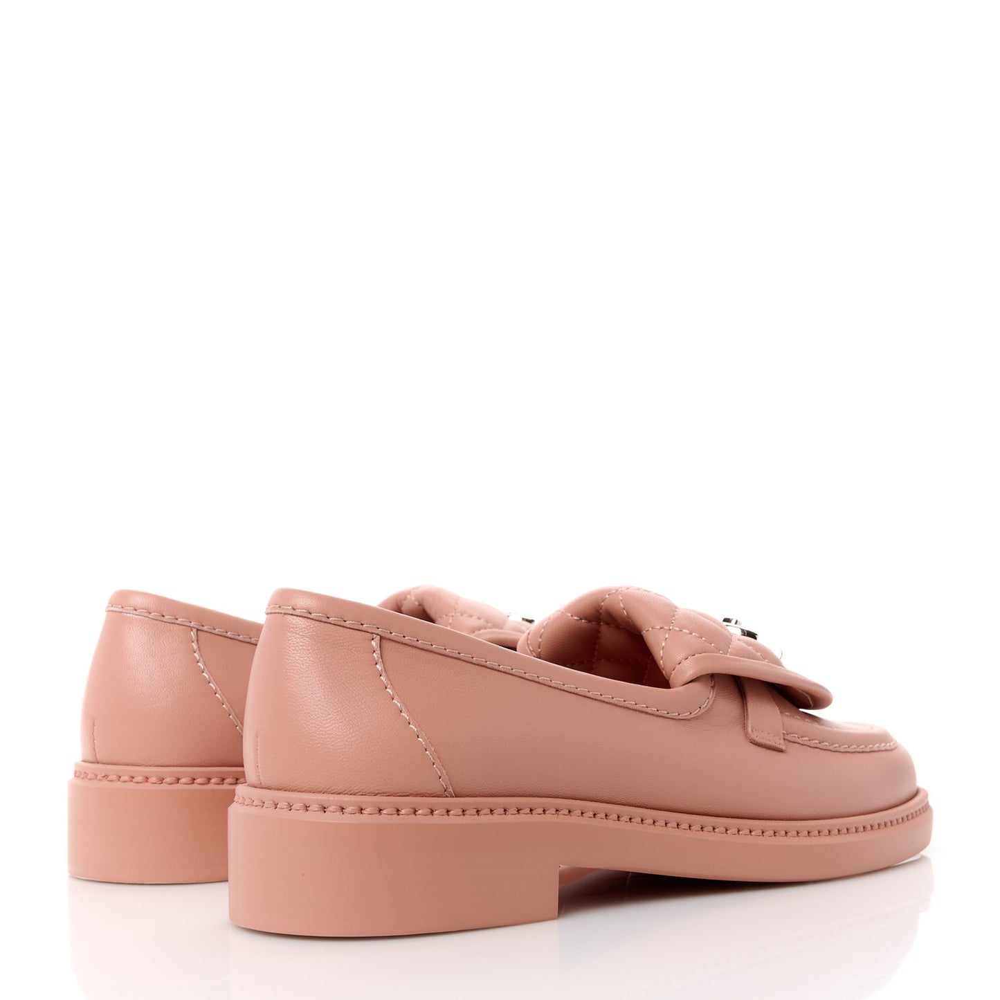 Lambskin Quilted CC Turnlock Loafers 37 Dark Pink