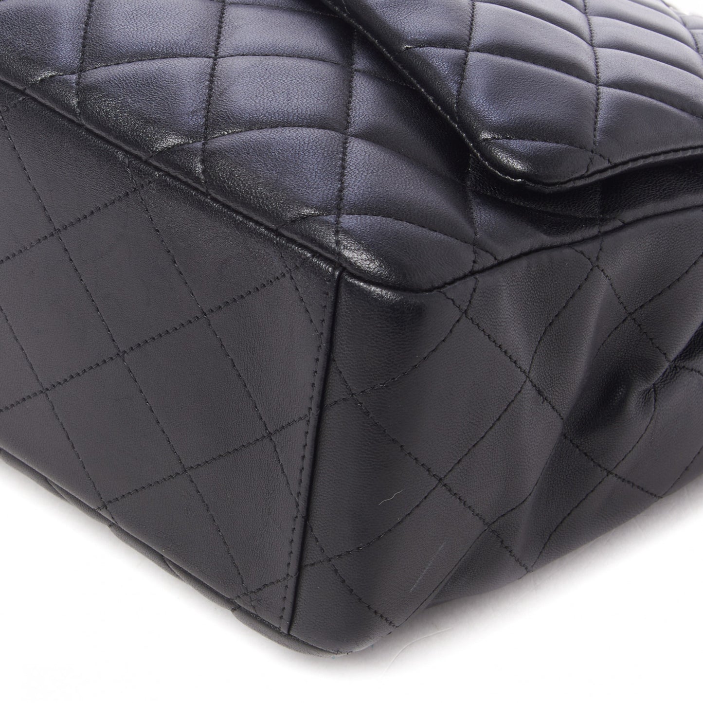 Lambskin Quilted Maxi Single Flap Black