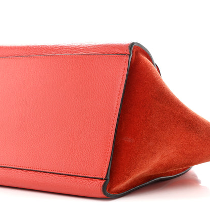 Celine Drummed Calfskin Small Trapeze Vermillion 9 of 11