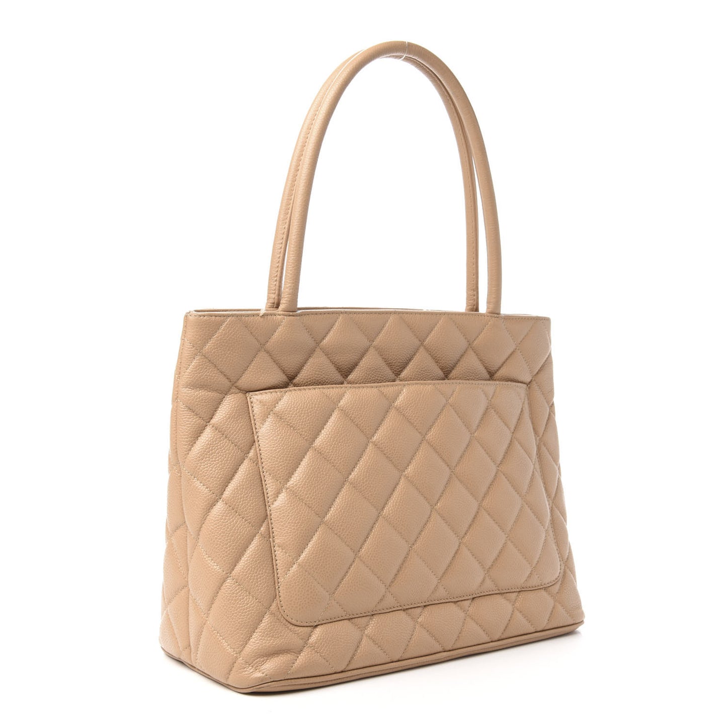 Caviar Quilted Medallion Tote Beige