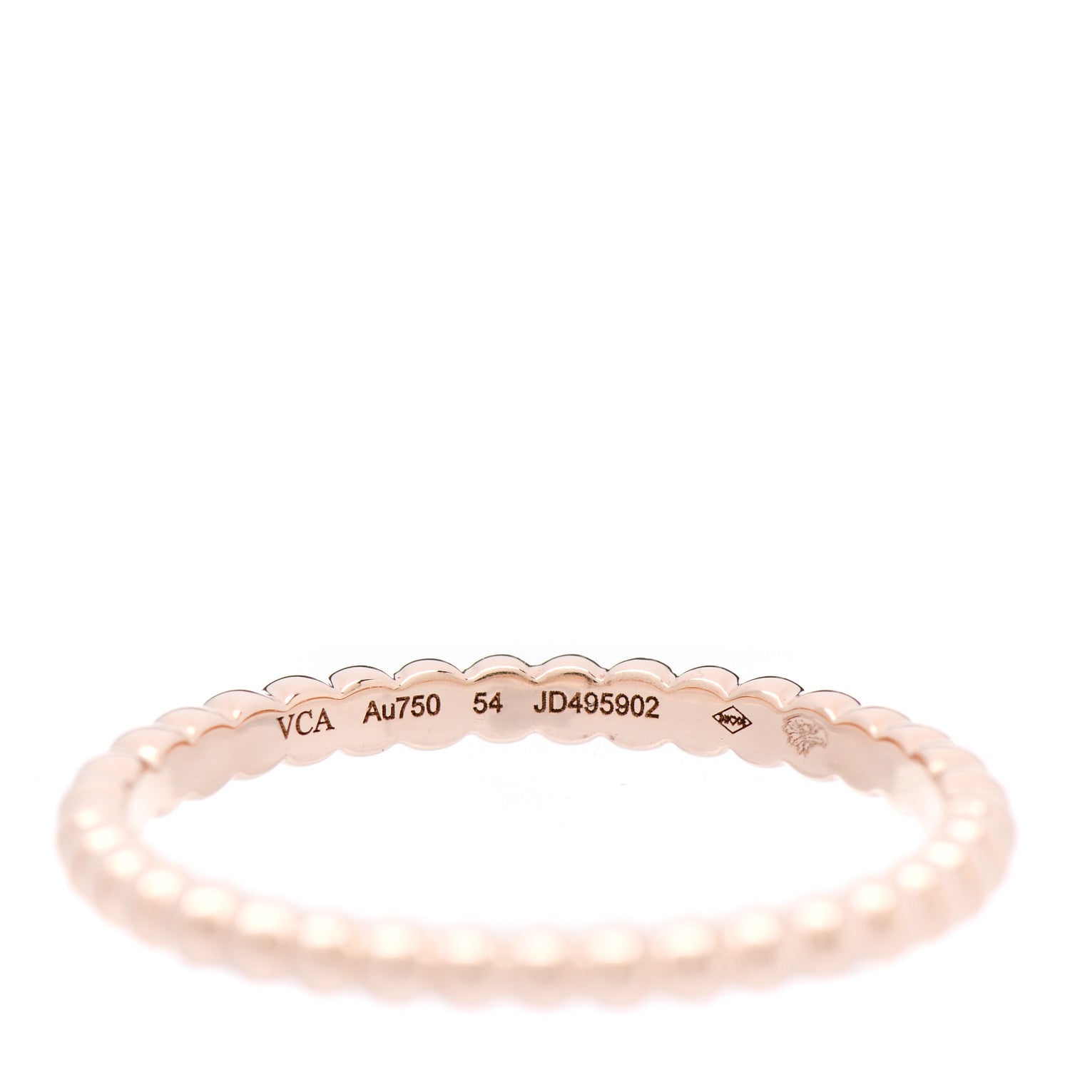 Van Cleef & Arpels 18K Rose Gold Small Perlee Ring 54 6.75 4 of 5