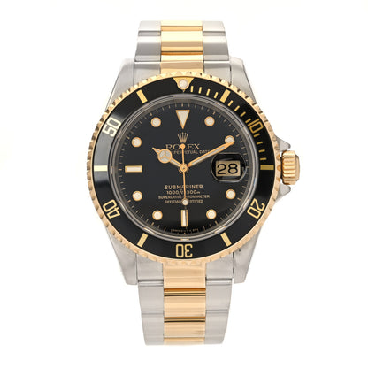 Rolex Stainless Steel 18K Yellow Gold 40mm Submariner Oyster Perpetual Date Watch Black 16613LN 1 of 4