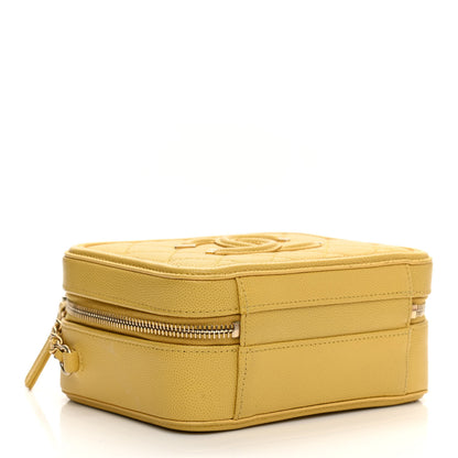 Chanel Caviar Quilted Small CC Filigree Vanity Case Yellow 3 of 11