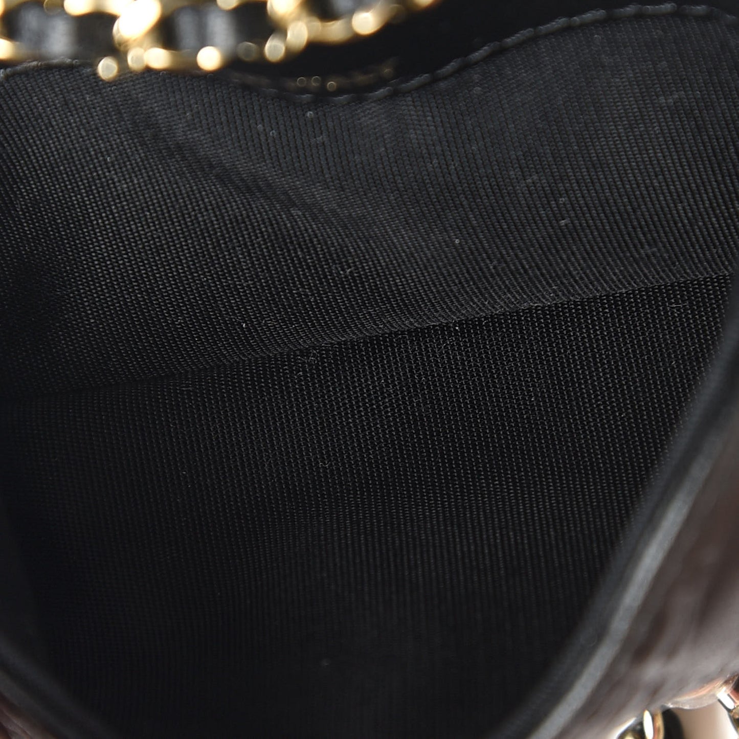 Caviar Camellia Embossed Chain Belt Bag Black