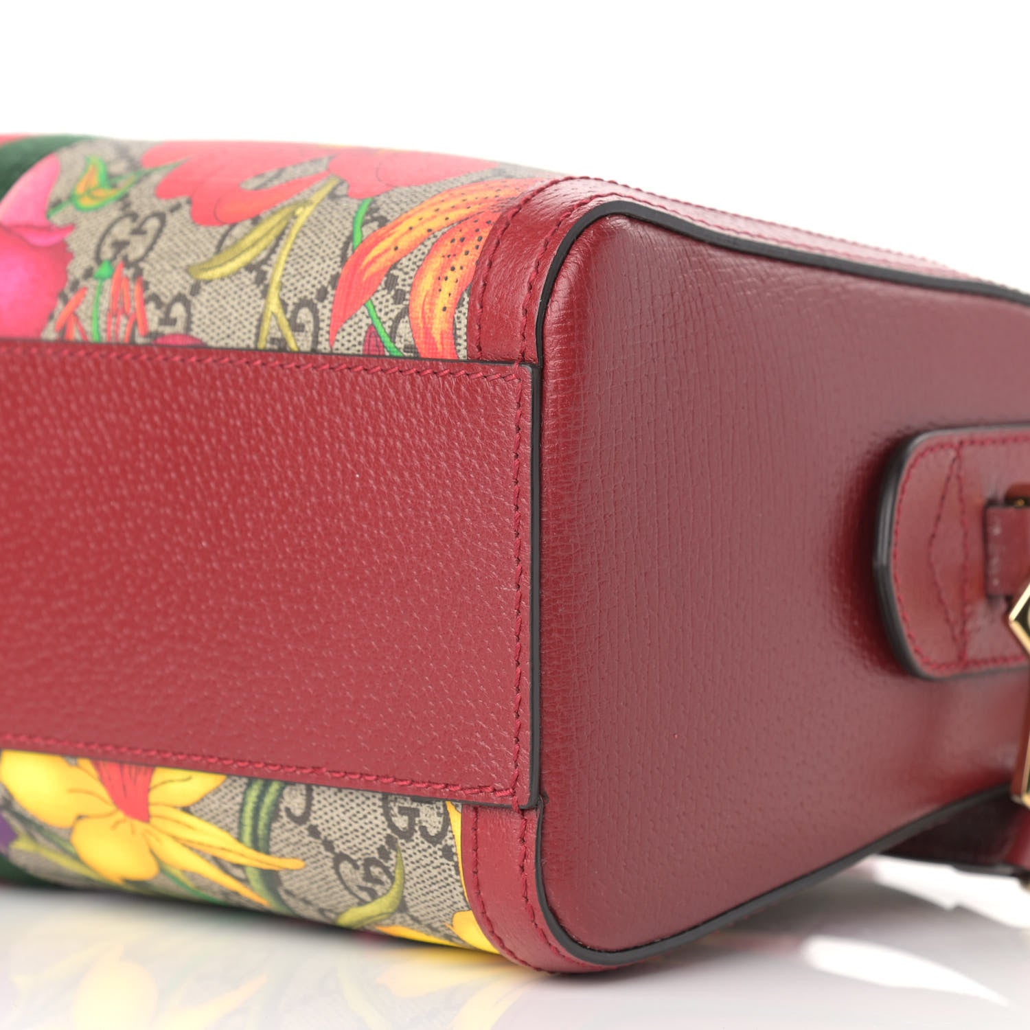 Gucci GG Supreme Monogram Flora Web Medium Ophidia Boston Red 9 of 9