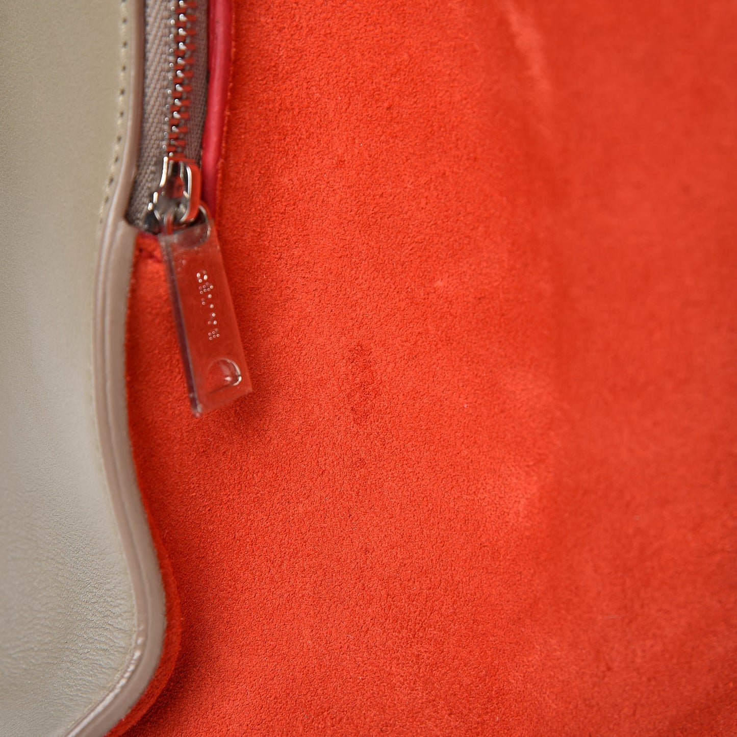 Calfskin Suede Tri-Color Double Zip Trapeze