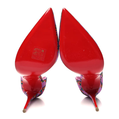 Christian Louboutin Satin Printed Iriza 100 Pumps 37 Gummy 5 of 8