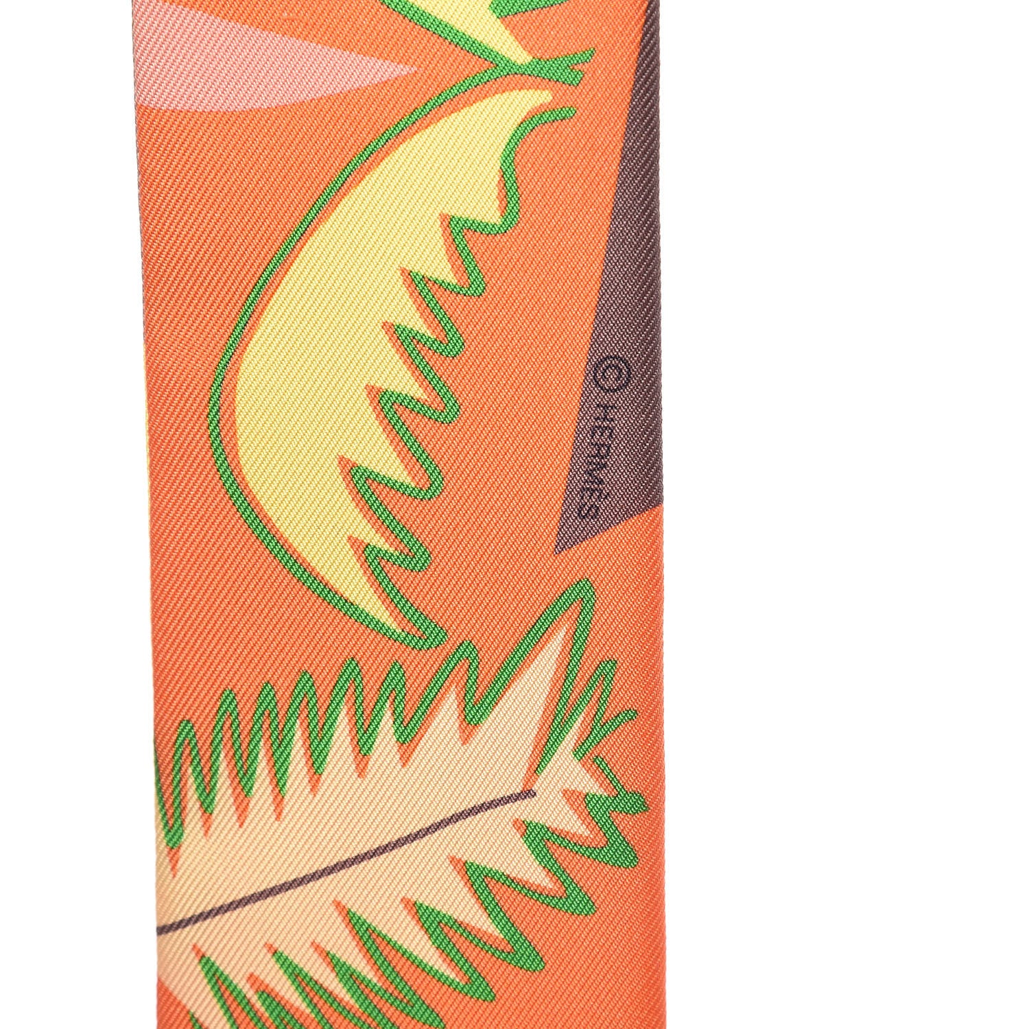 Hermes Silk Sea Surf and Fun Twilly Orange Jaune Camel 5 of 8