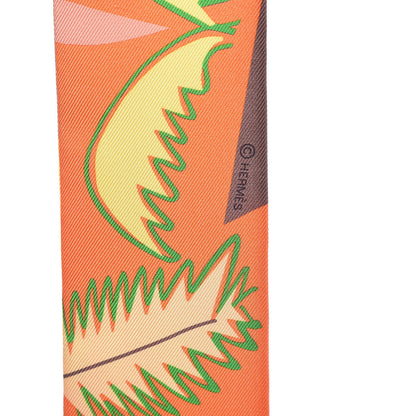 Hermes Silk Sea Surf and Fun Twilly Orange Jaune Camel 5 of 8