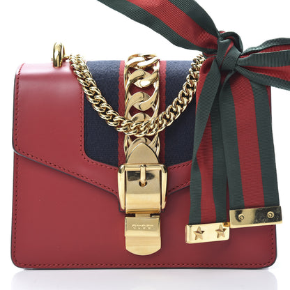 Gucci Calfskin Mini Sylvie Chain Shoulder Bag Hibiscus Red 8 of 12