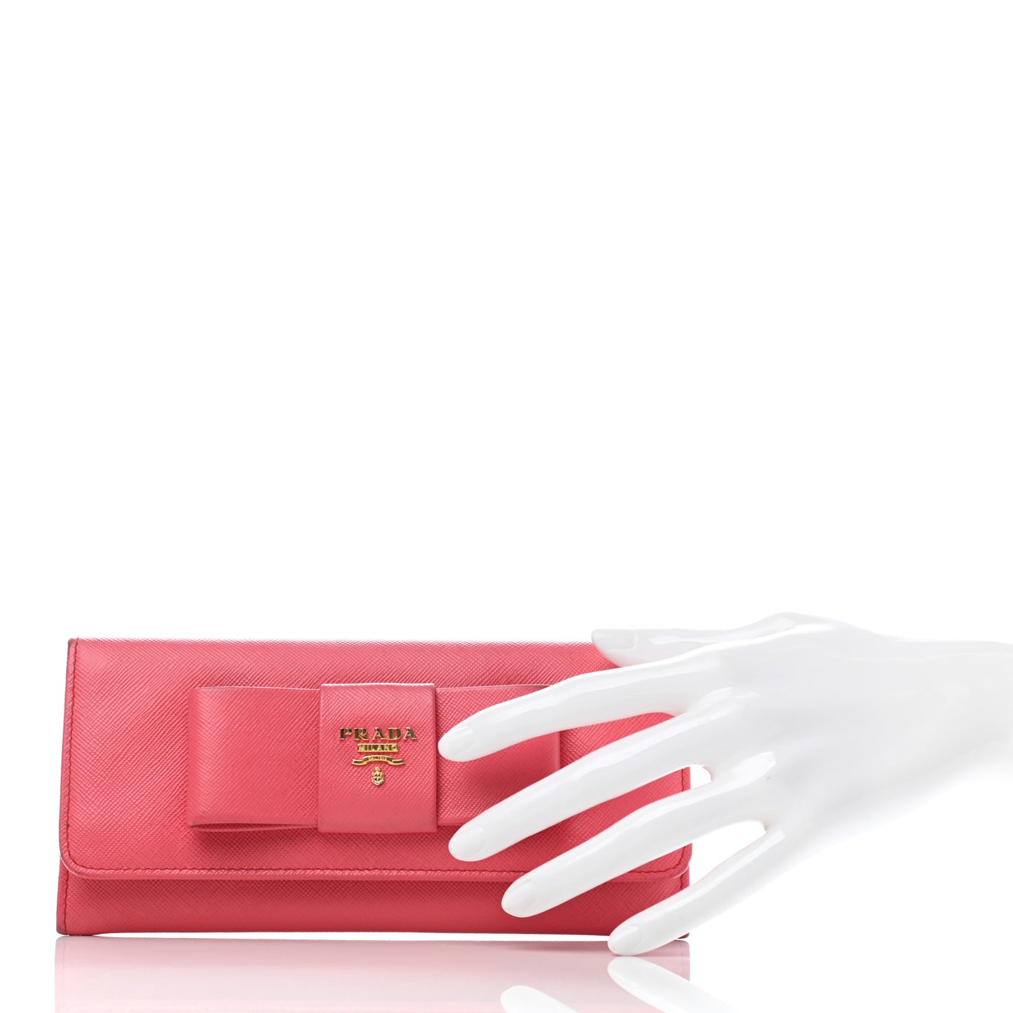 Saffiano Bow Continental Wallet Peonia