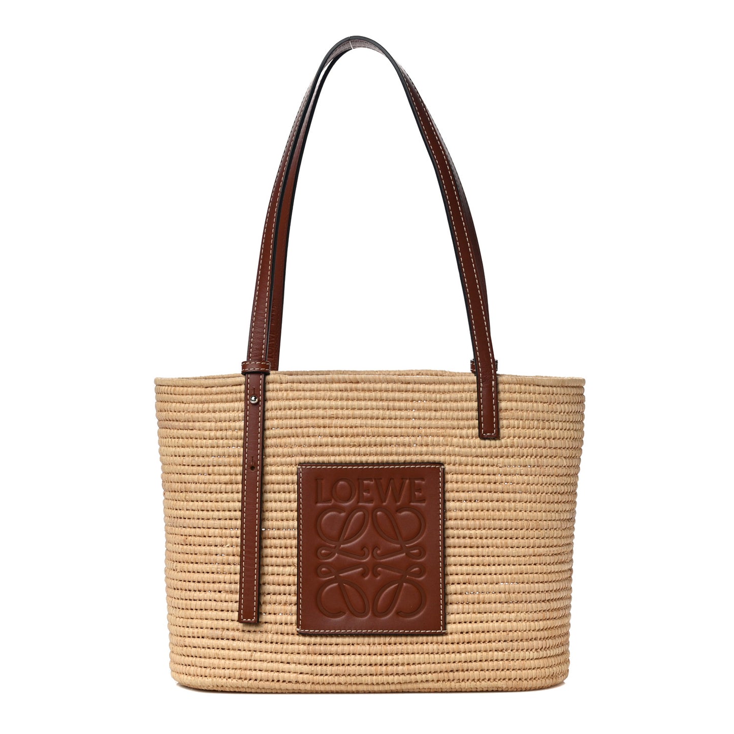 Raffia Small Square Basket Tote Bag Natural Tan