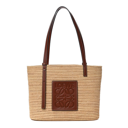 Loewe Raffia Small Square Basket Tote Bag Natural Tan 1 of 16