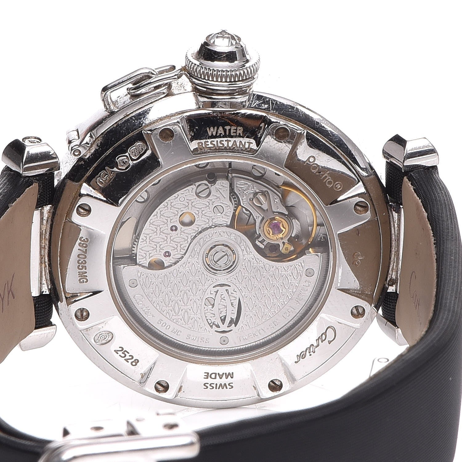 Cartier 18K White Gold Satin Diamond Bezel 32mm Pasha C Automatic Watch 5 of 7