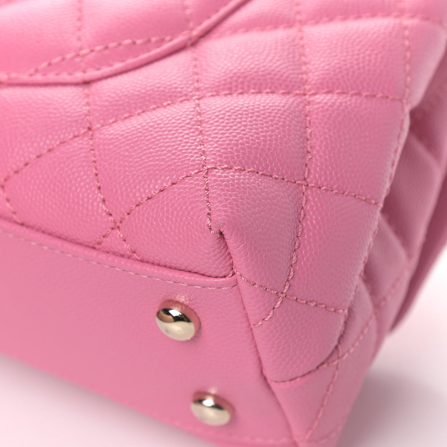 Caviar Lizard Embossed Quilted Mini Coco Handle Flap Pink