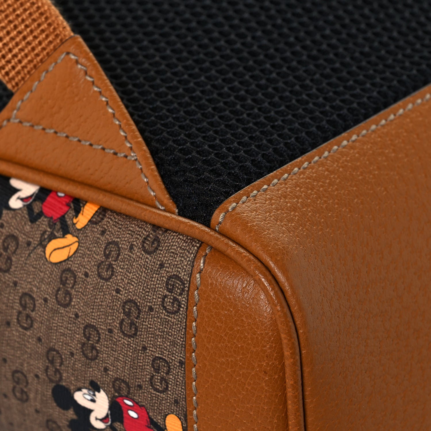 Gucci X DISNEY Mini Vintage GG Supreme Monogram Mickey Mouse Small Dome Backpack Beige Vintage Sun Oil 12 of 14