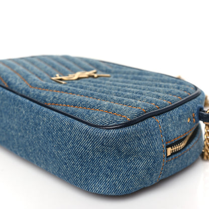Saint Laurent Denim Matelasse Monogram Mini Lou Camera Bag California Blue 10 of 10