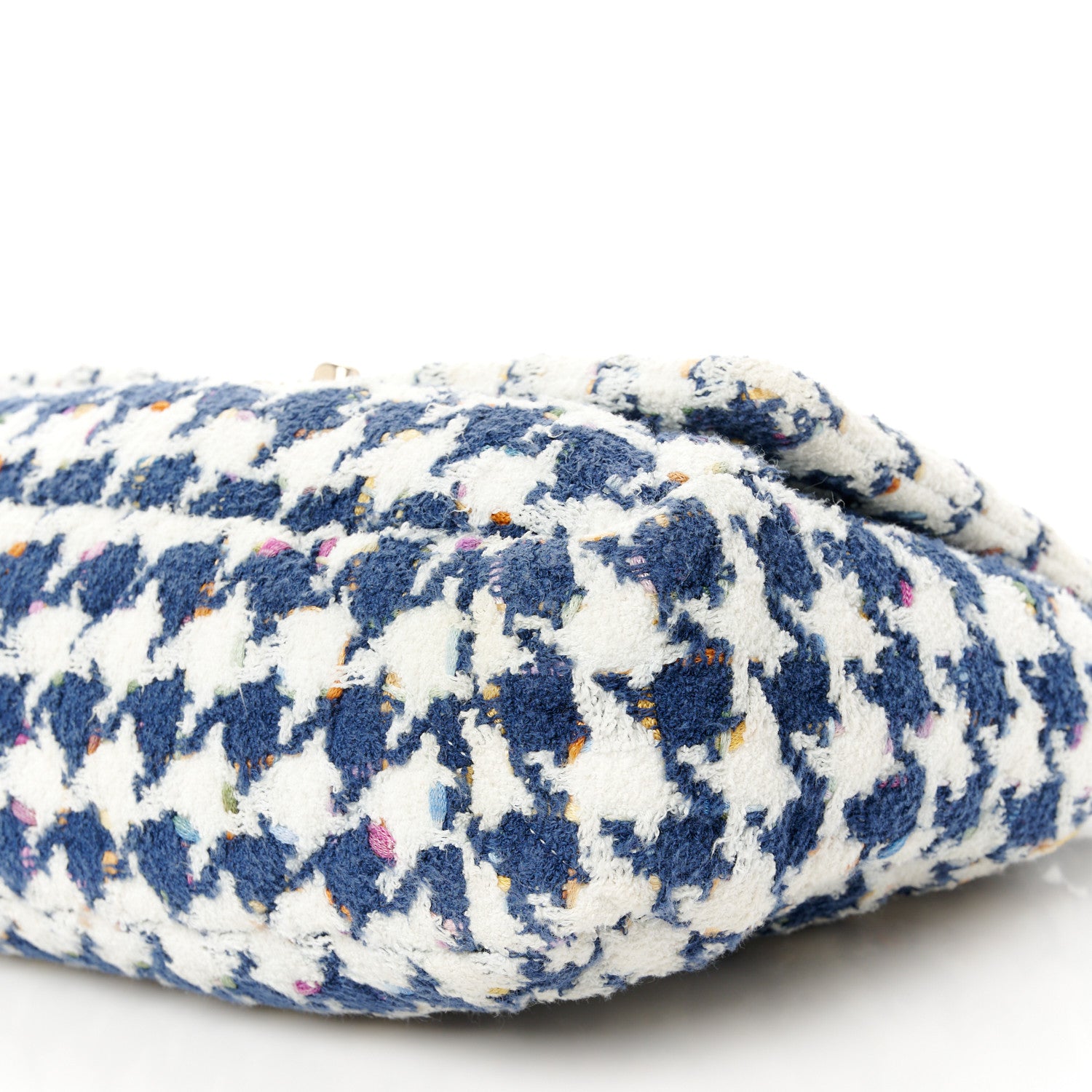 Chanel Tweed Quilted Large Chanel 19 Flap Ecru Navy Blue Multicolor 10 of 10