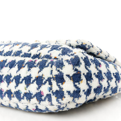 Chanel Tweed Quilted Large Chanel 19 Flap Ecru Navy Blue Multicolor 10 of 10