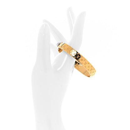 Louis Vuitton LOUIS VUITTON Brass Monogram Nanogram Cuff S Gold 2 of 8