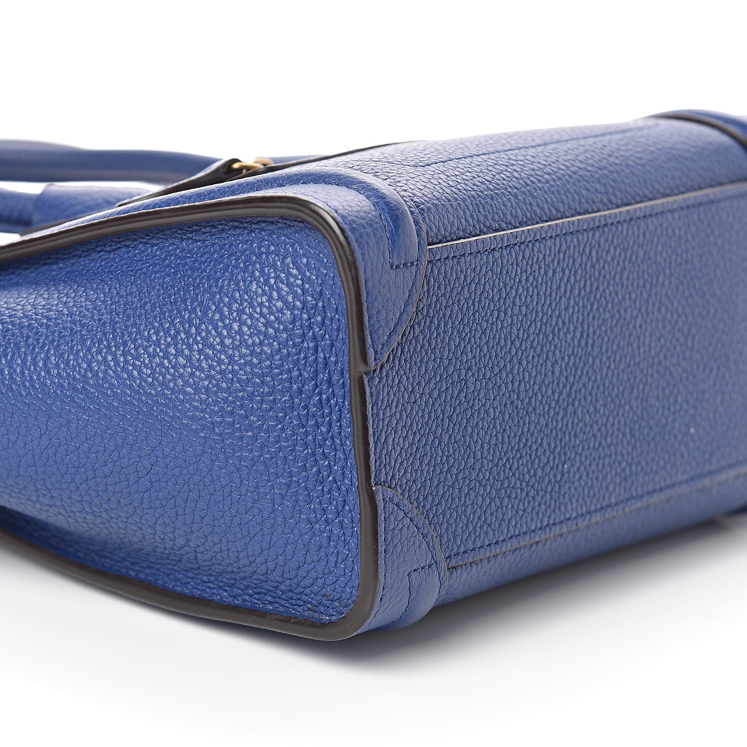 Celine Drummed Calfskin Nano Luggage Indigo 7 of 9