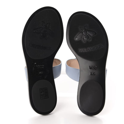 Gucci Calfskin GG Marmont Thong Sandals 38.5 Porcelain Light Blue 6 of 8