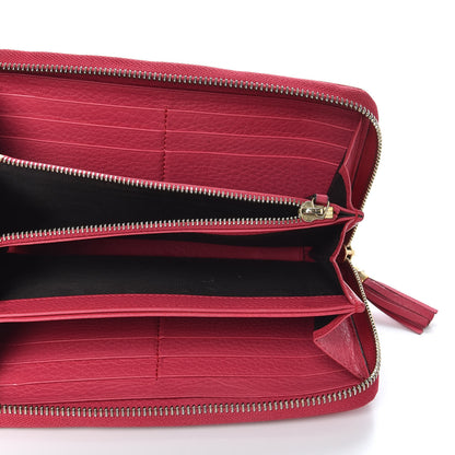 Gucci Pebbled Calfskin Soho Zip Around Wallet Red 5 of 8