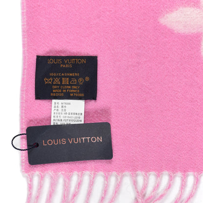 Louis Vuitton Cashmere Monogram Reykjavik Scarf White Pink 4 of 4