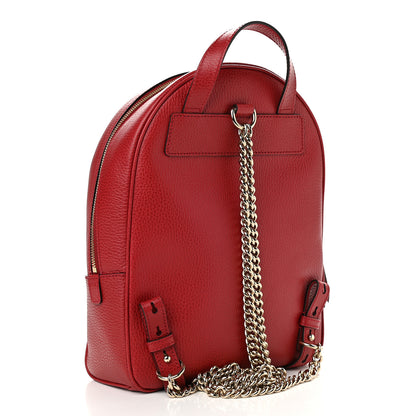 Gucci Pebbled Calfskin Soho Chain Backpack Hibiscus Red 3 of 9