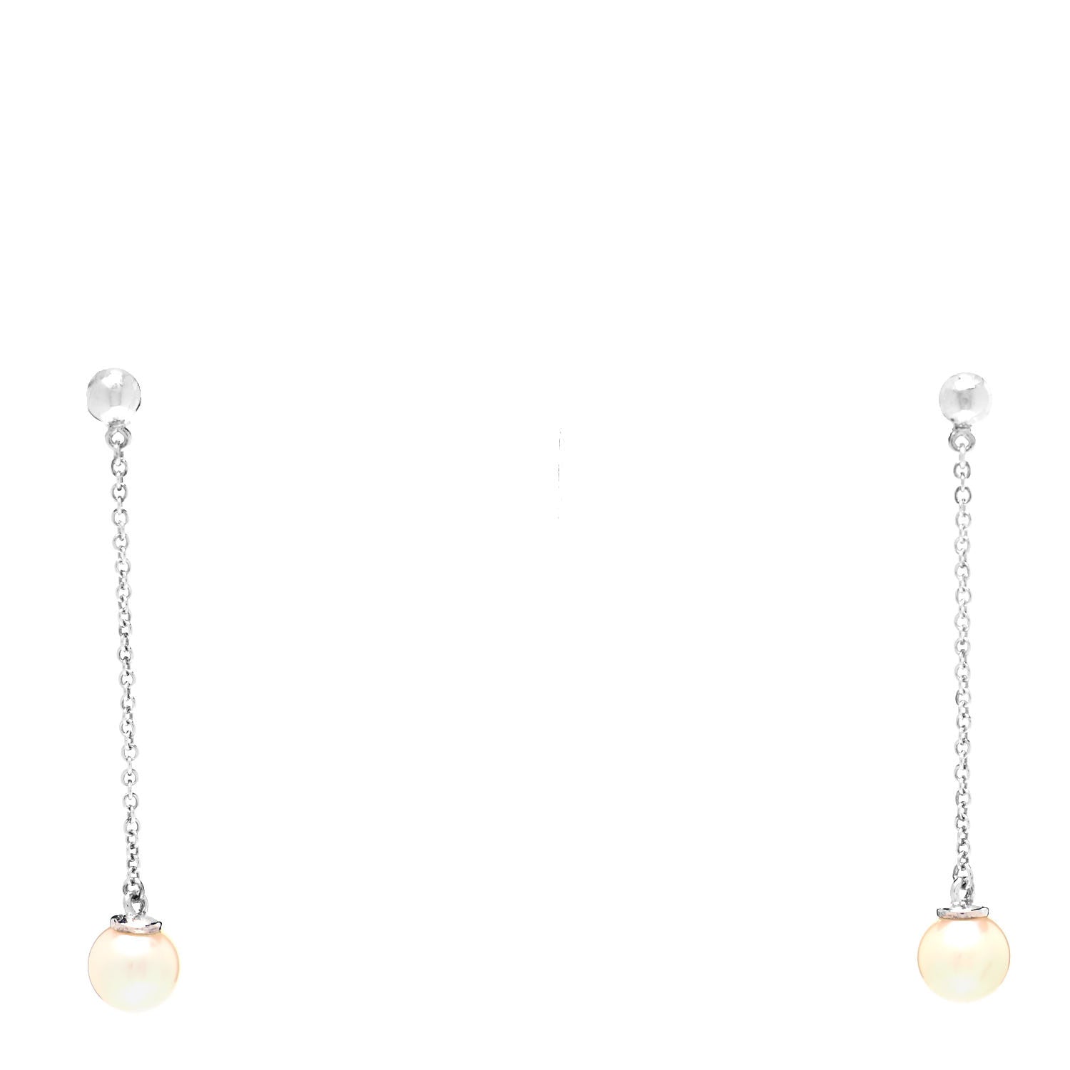Tiffany Sterling Silver Pearl Ziegfeld Drop Earrings 1 of 5