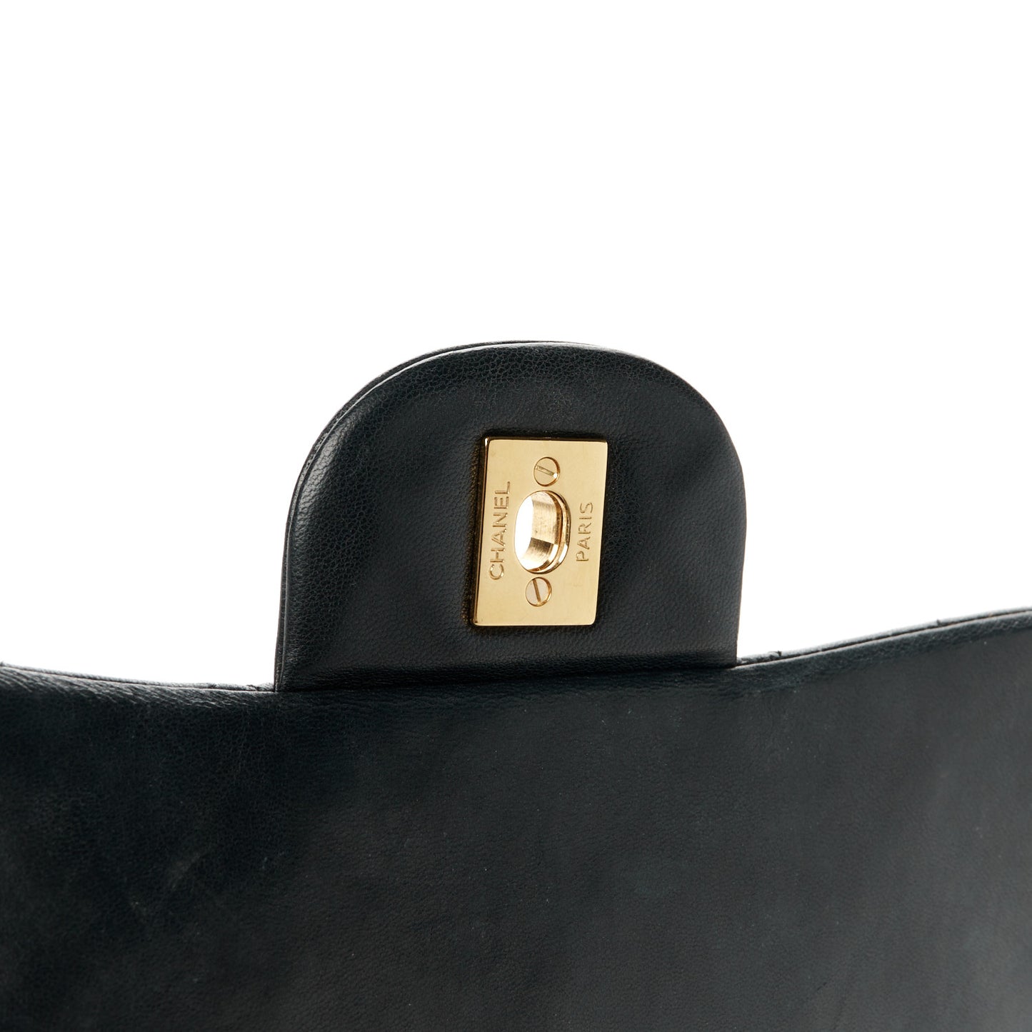 Lambskin Quilted Maxi Double Flap Black