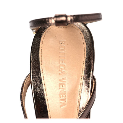 Bottega Veneta Metallic Lambskin Stretch Multi Strap 90mm Sandals 38 Fondant 7 of 7