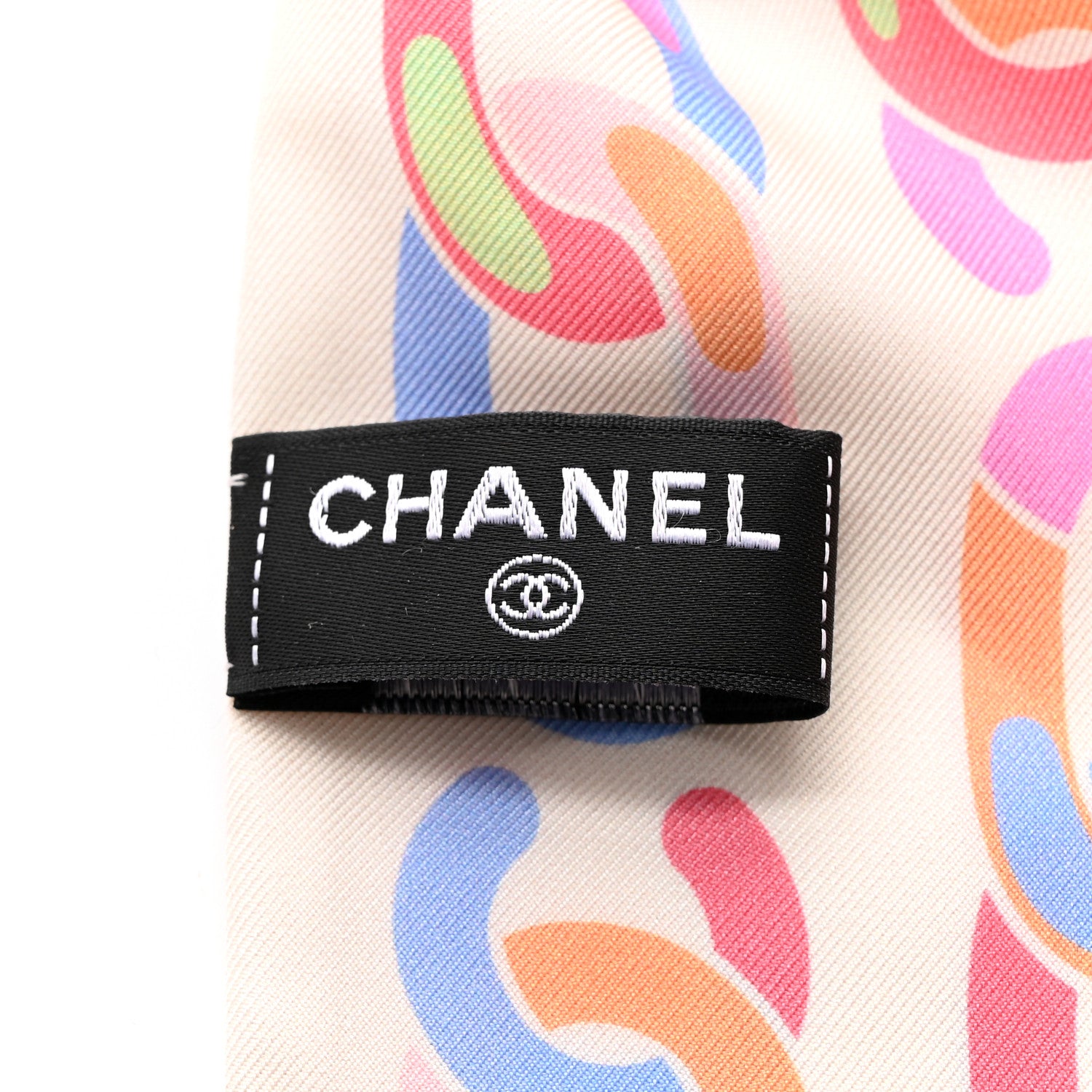 Chanel Silk CC Twilly Hair Tie White Multicolor 3 of 5