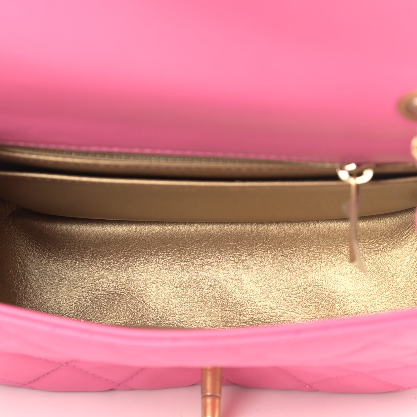 Lambskin Quilted Mini Pearl Crush Flap Pink