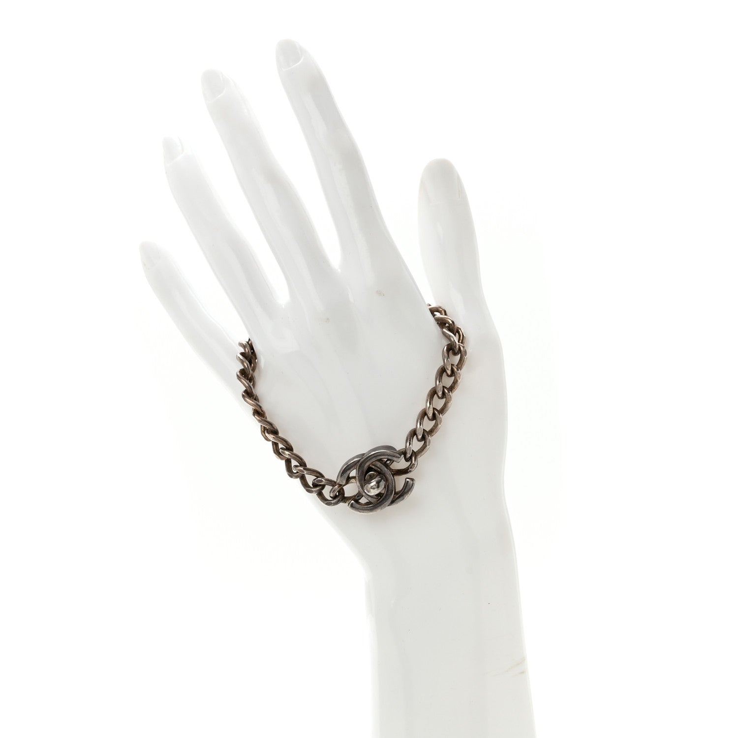 Chanel Metal CC Turnlock Bracelet Silver 2 of 4