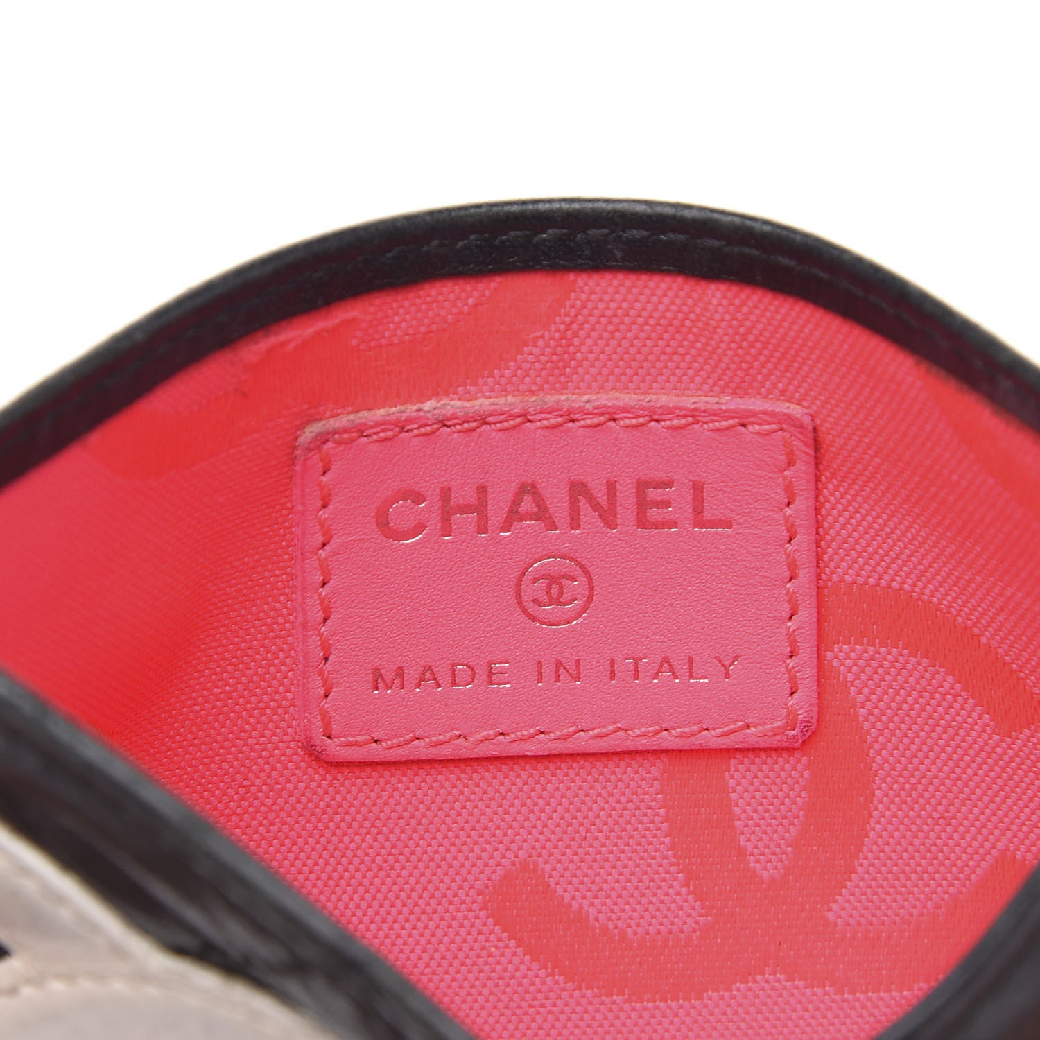 Chanel Calfskin Quilted Cambon Card Holder Black White 6 of 11
