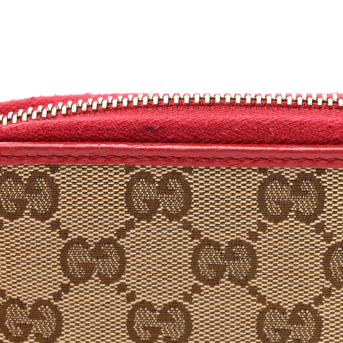 Monogram Dollar Calfskin Zip Around Compact Wallet Beige Ebony Rosso