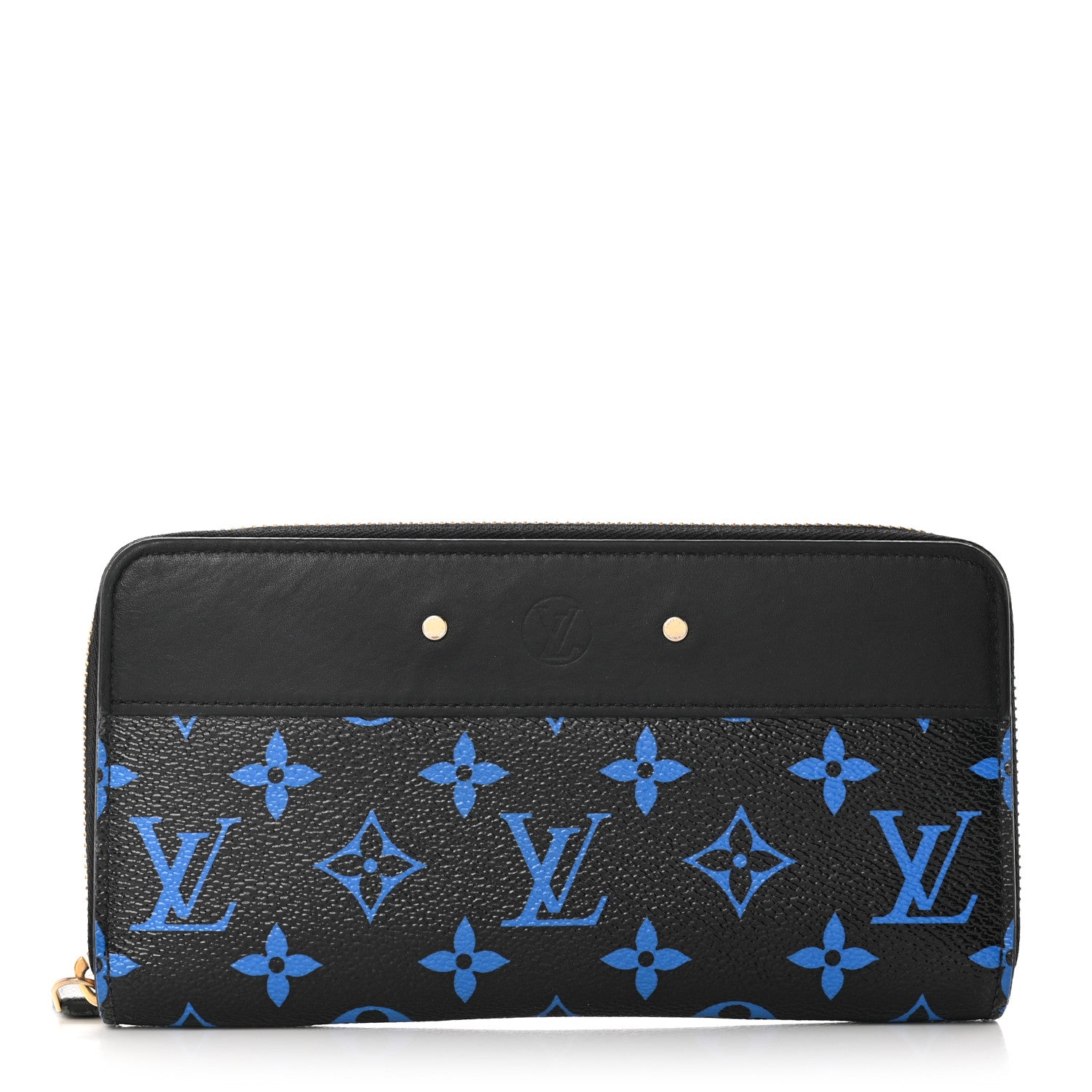 Louis Vuitton Calfskin Colored Monogram Zippy Wallet Blue Black 1 of 7