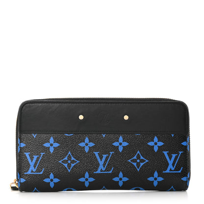 Louis Vuitton Calfskin Colored Monogram Zippy Wallet Blue Black 1 of 7
