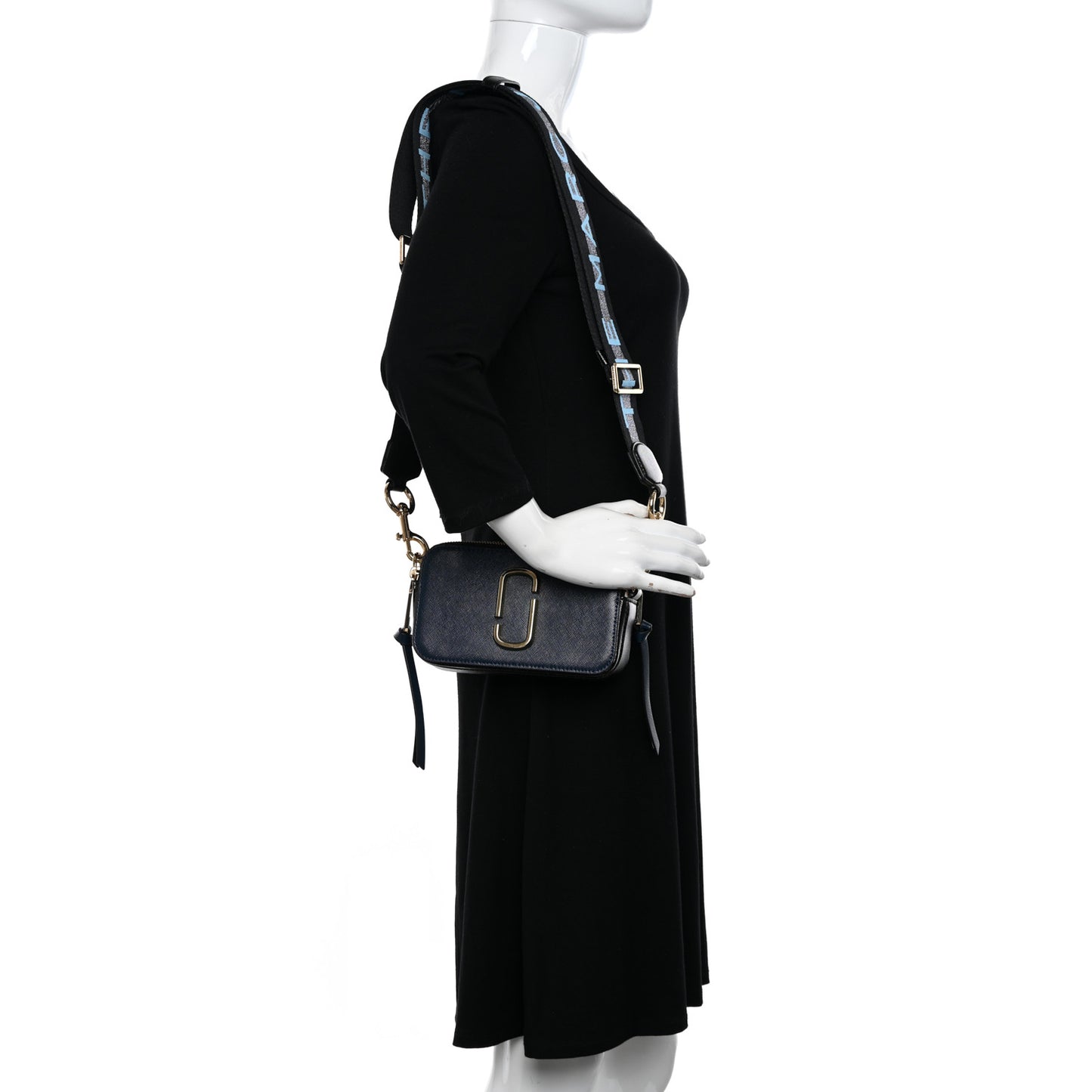 Saffiano Small Snapshot Camera Bag Blue Sea