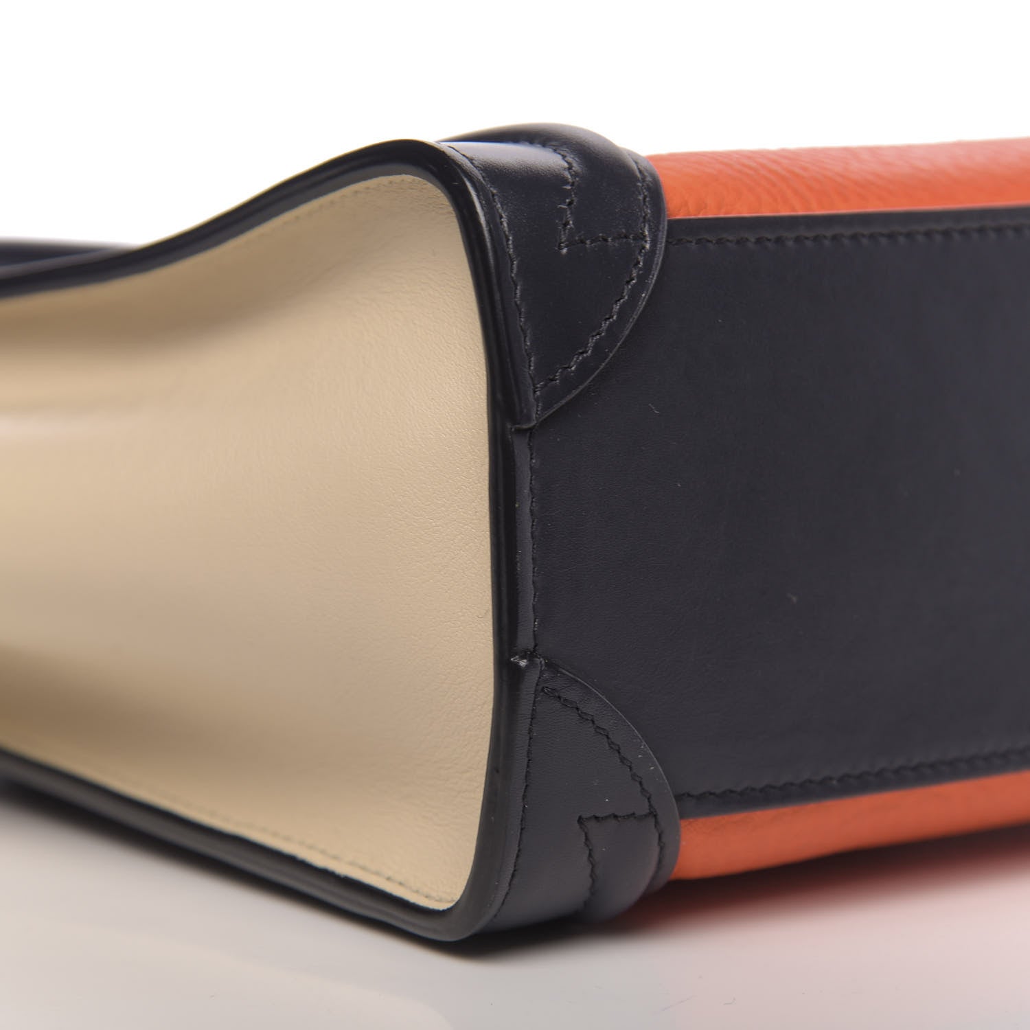 Celine Elephant Calfskin Nano Tri-Color Luggage Bright Orange 7 of 9