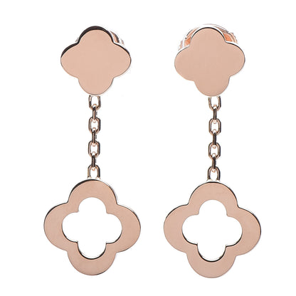 Van Cleef & Arpels 18K Rose Gold Byzantine Alhambra Drop Earrings 1 of 6