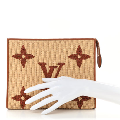 Louis Vuitton Raffia Monogram Giant Toiletry Pouch 26 Tan 2 of 6
