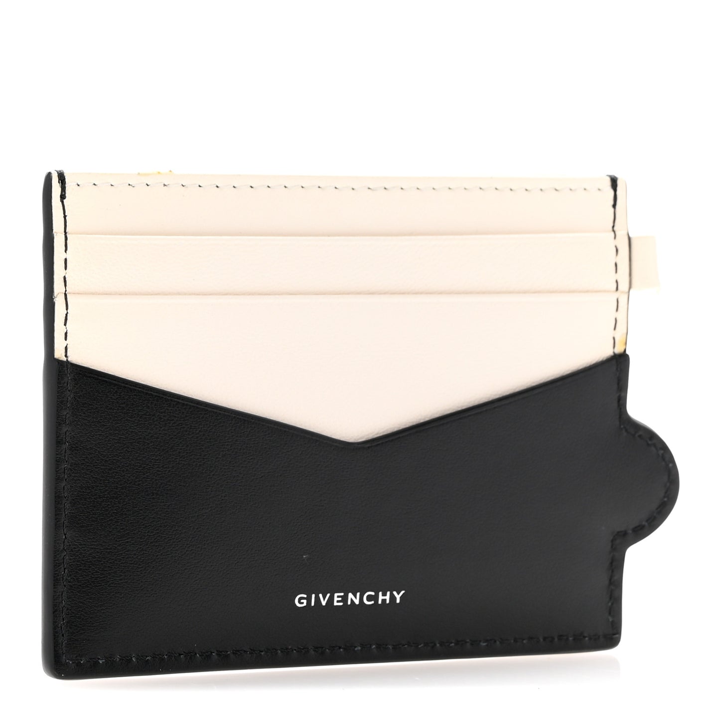 X DISNEY Calfskin Oswald Card Holder White Black